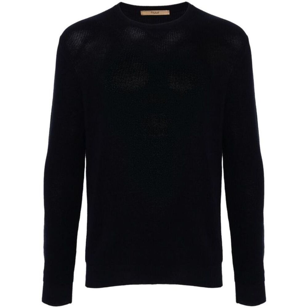 NUUR Men's Fine Knit Crew Neck Sweater Men BLUE T-Shirts